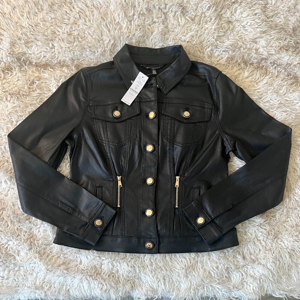 White House Black Market Coated Denim Jacket - Size M